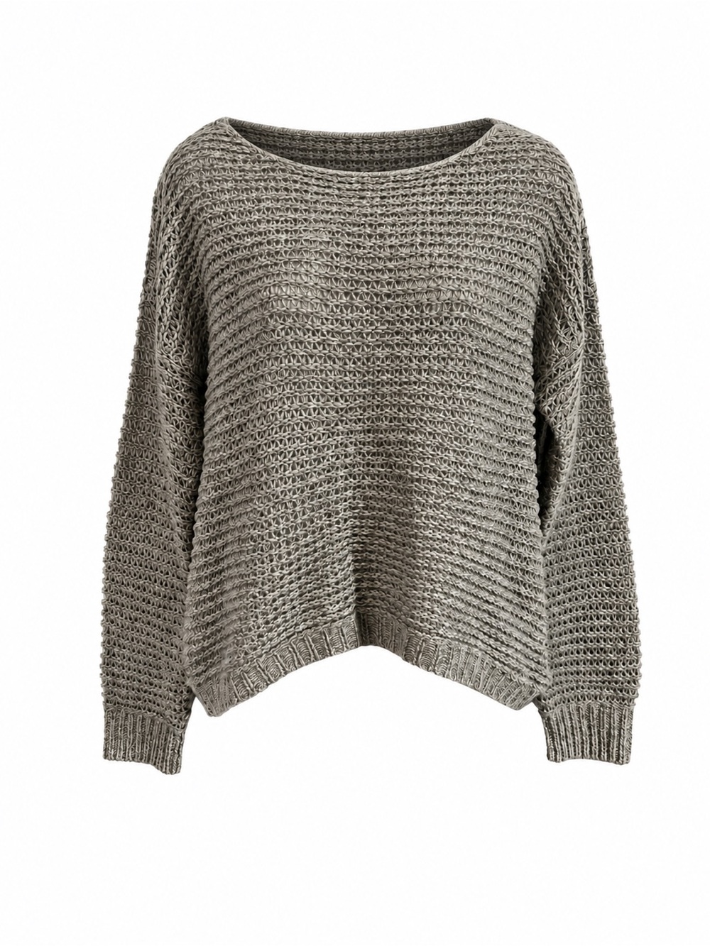 Quinn Gray Open-Knit High-Low Sweater Women’s Large